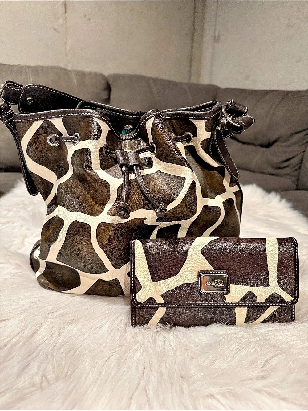 Nine & Co. Giraffe Print Shoulder Bag & Wallet